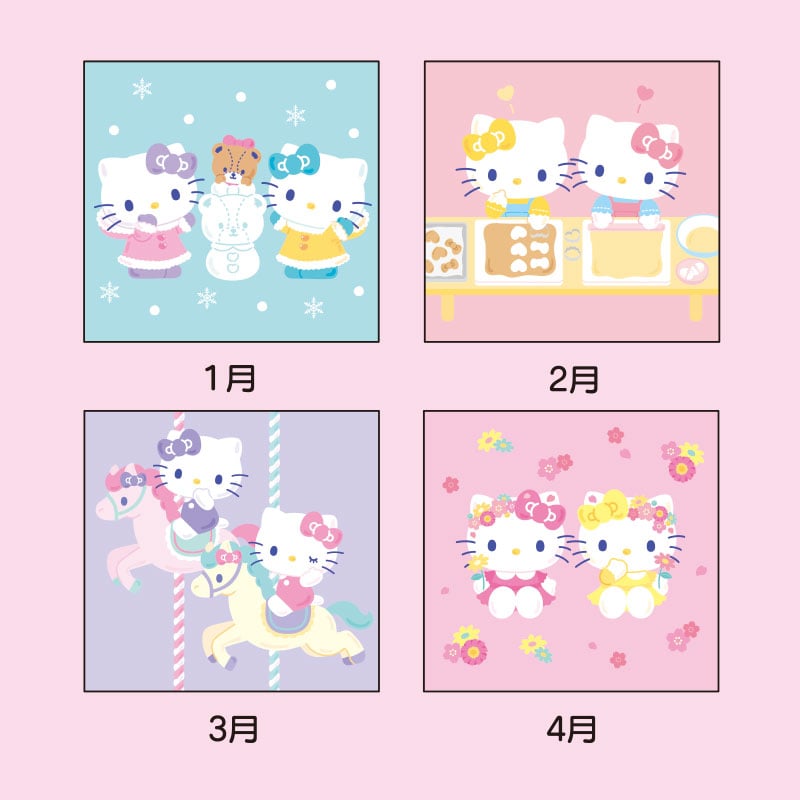 Hello Kitty 2025 Wall Calendar Stationery Japan Original   