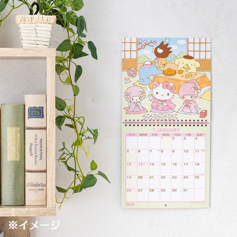 Sanrio Characters 2025 Wall Calendar Stationery Japan Original   