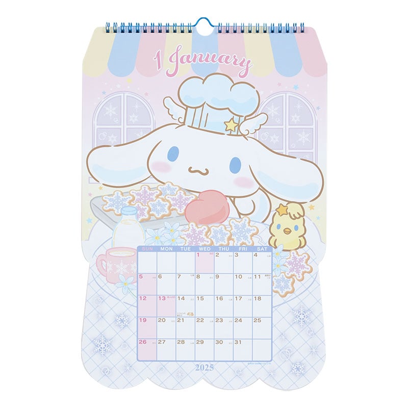 Cinnamoroll 2025 Die-Cut Wall Calendar Stationery Japan Original   