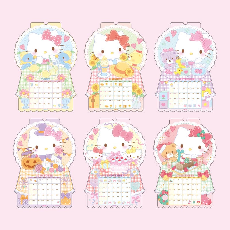 Hello Kitty 2025 Die-Cut Wall Calendar Stationery Japan Original   