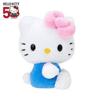 Hello Kitty 50th Anniv. Plush Mascot (Light Blue Overalls) Plush Japan Original   