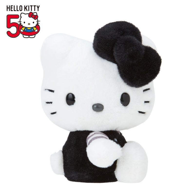 Hello Kitty 50th Anniv. Plush Mascot (Black Monochrome) Plush Japan Original   