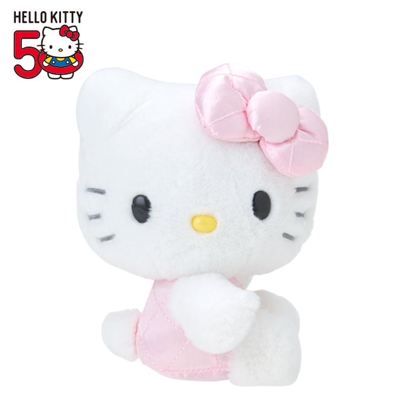 Hello Kitty 50th Anniv. Plush Mascot (Pink Quilted) Plush Japan Original   