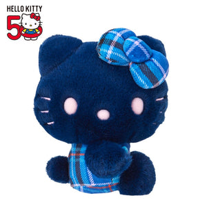 Hello Kitty 50th Anniv. Plush Mascot (Blue Tartan) Plush Japan Original   