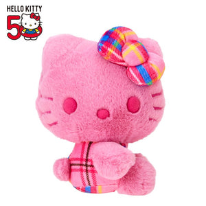 Hello Kitty 50th Anniv. Plush Mascot (Pink Tartan) Plush Japan Original   