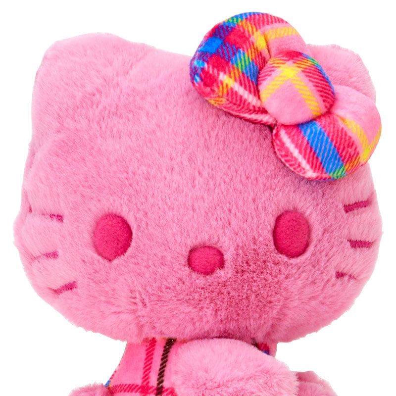 Hello Kitty 50th Anniv. Plush Mascot (Pink Tartan) Plush Japan Original   