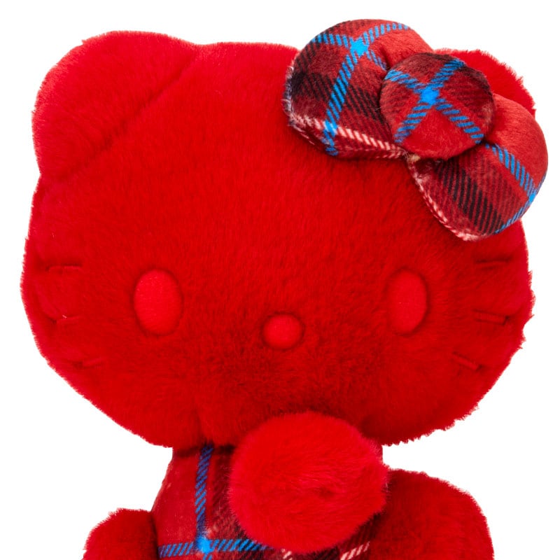 Hello Kitty 50th Anniv. Plush Mascot (Red Tartan) Plush Japan Original   