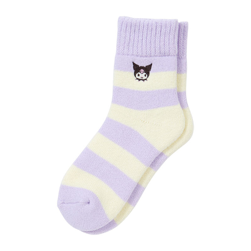 Kuromi Cozy Cuff Striped Lounge Socks Accessory Japan Original   