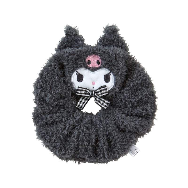 Kuromi Cozy Plush Scrunchie (Gingham Bow) Accessory Japan Original   