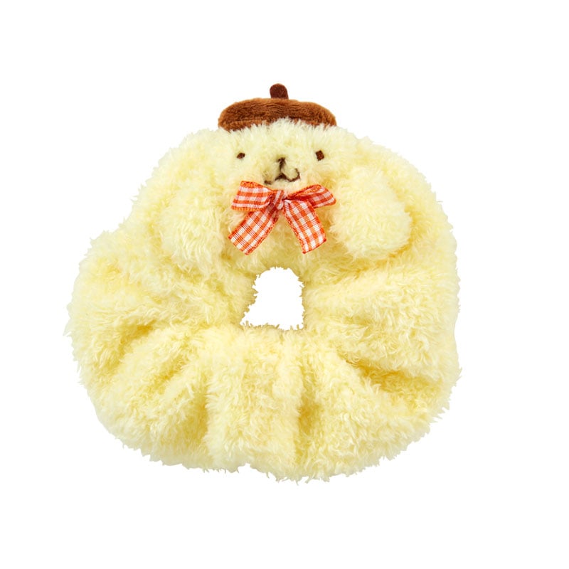 Pompompurin Cozy Plush Scrunchie (Gingham Bow) Accessory Japan Original   