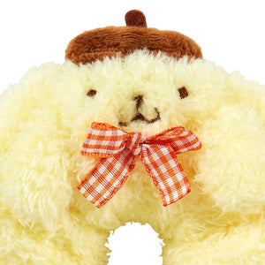 Pompompurin Cozy Plush Scrunchie (Gingham Bow) Accessory Japan Original   