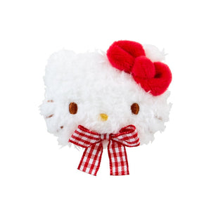 Hello Kitty Plush Hair Clip (Gingham Bow) Accessory Japan Original   