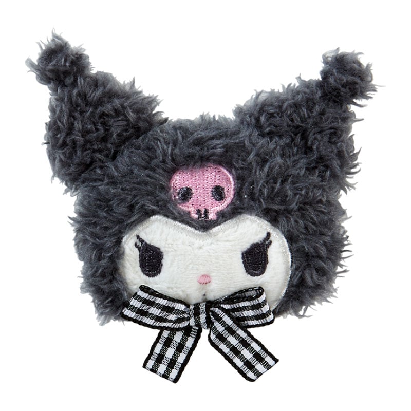 Kuromi Plush Hair Clip (Gingham Bow) Accessory Japan Original   