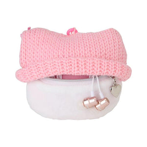 Hello Kitty Cozy Cap Mascot Clip Pouch Accessory Japan Original   