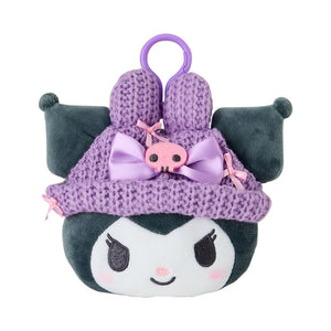 Kuromi Cozy Cap Mascot Clip Pouch Accessory Japan Original   