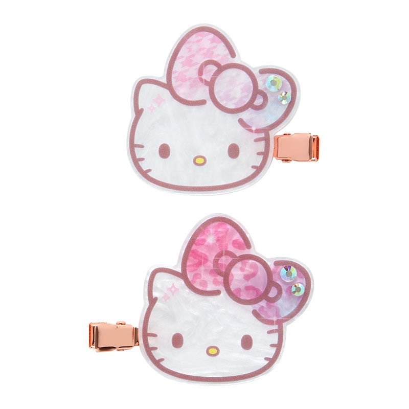 Hello Kitty Mini Hair Clip Set 50th Anniv. (Fashionable Ribbons Series) Accessory Japan Original