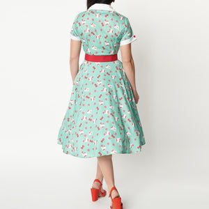 Hello Kitty x Unique Vintage Swing Dress (Mint)