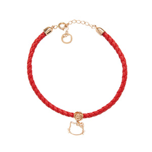 Hello Kitty x Chow Tai Fook Rose Silhouette 18K Gold Red Bracelet Jewelry Chow Tai Fook   