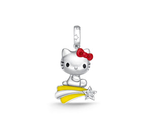 Hello Kitty Shooting Star Silver Diamond Charm Jewelry Chow Tai Fook   