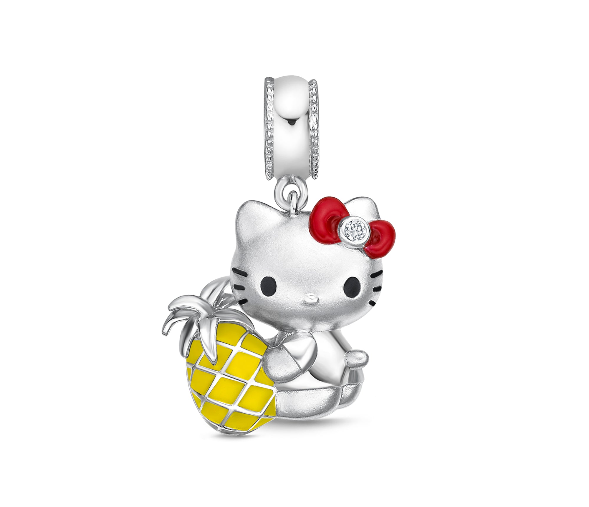 Hello Kitty Pineapple Silver Diamond Charm Jewelry Chow Tai Fook   