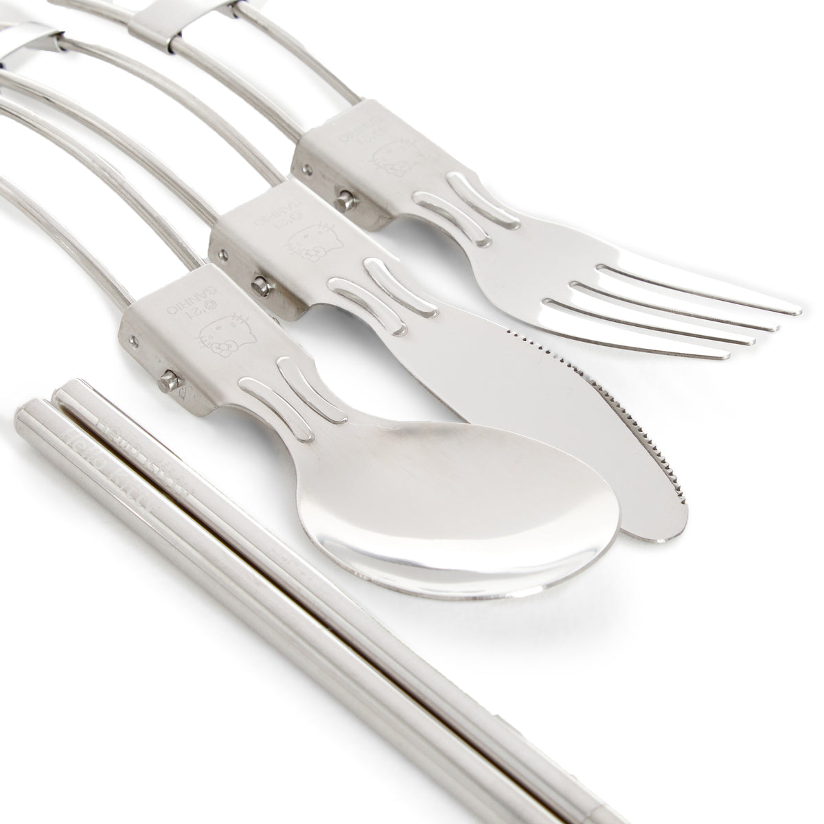 Sanrio Hello Kitty Stainless Steel Fork & Knife Set Kitchen Home Dinning Supper Tool Kids Ladies