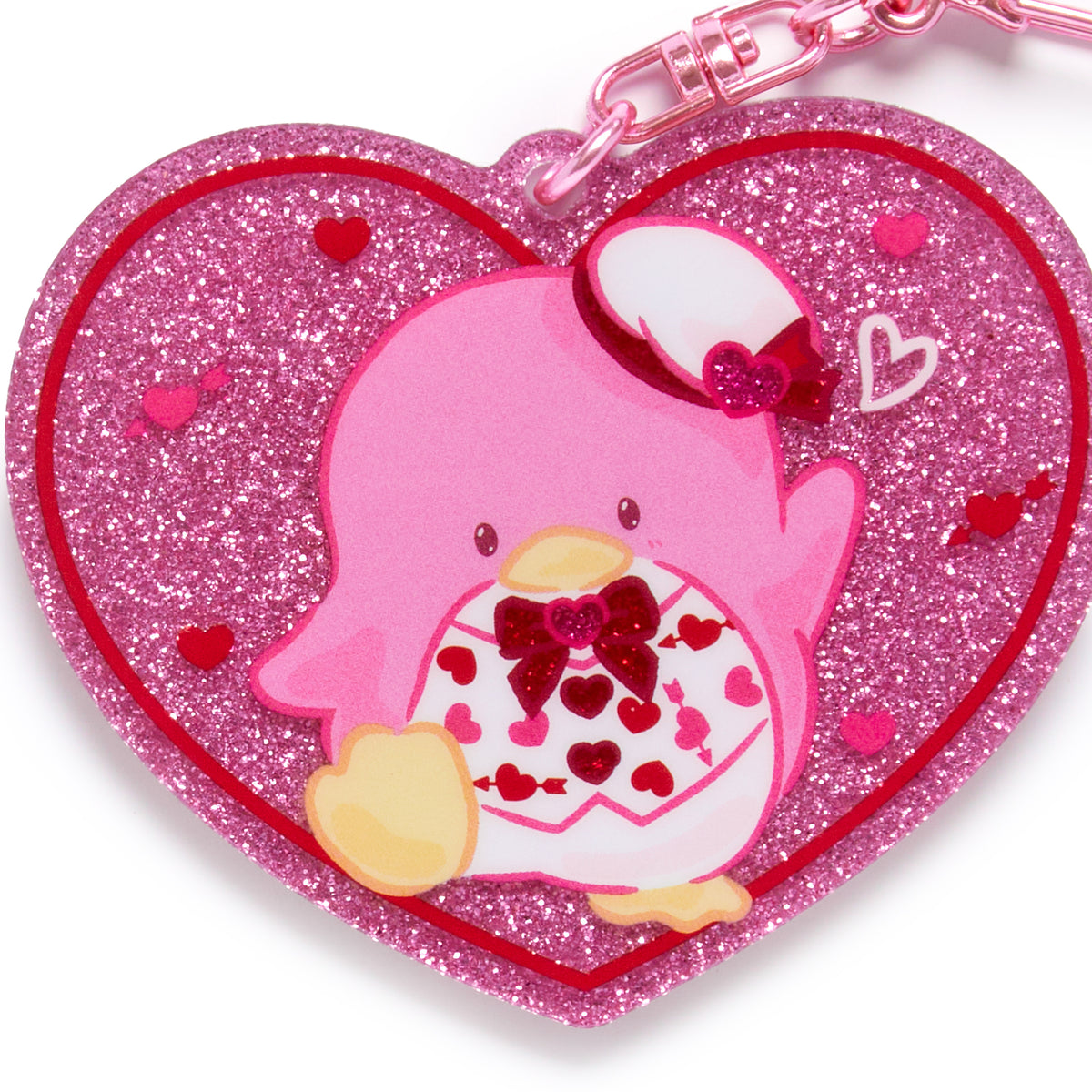 Kuromi Glitter Heart Keychain (Cupid Series)