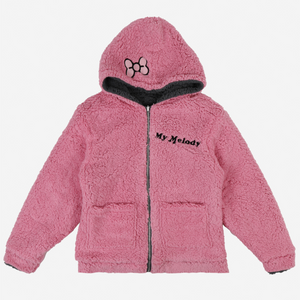 Kuromi & My Melody x Dumbgood Reversible Sherpa Zip Hoodie Apparel BIOWORLD   