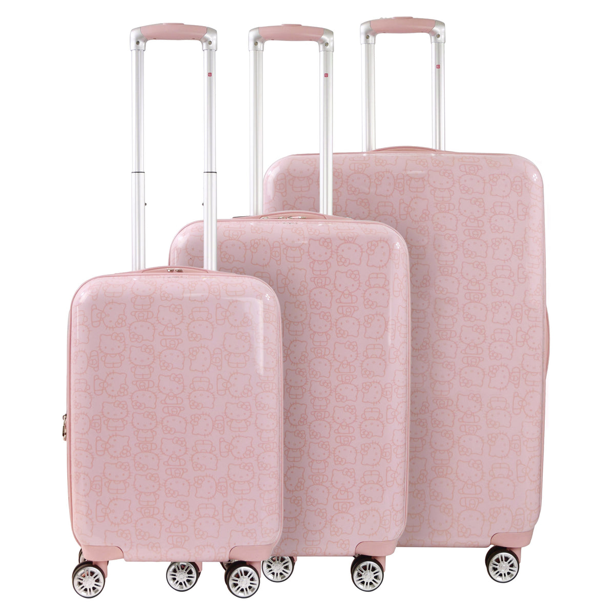 3PCS/SET Girl Pink Vintage Luggage Travel Suitcases