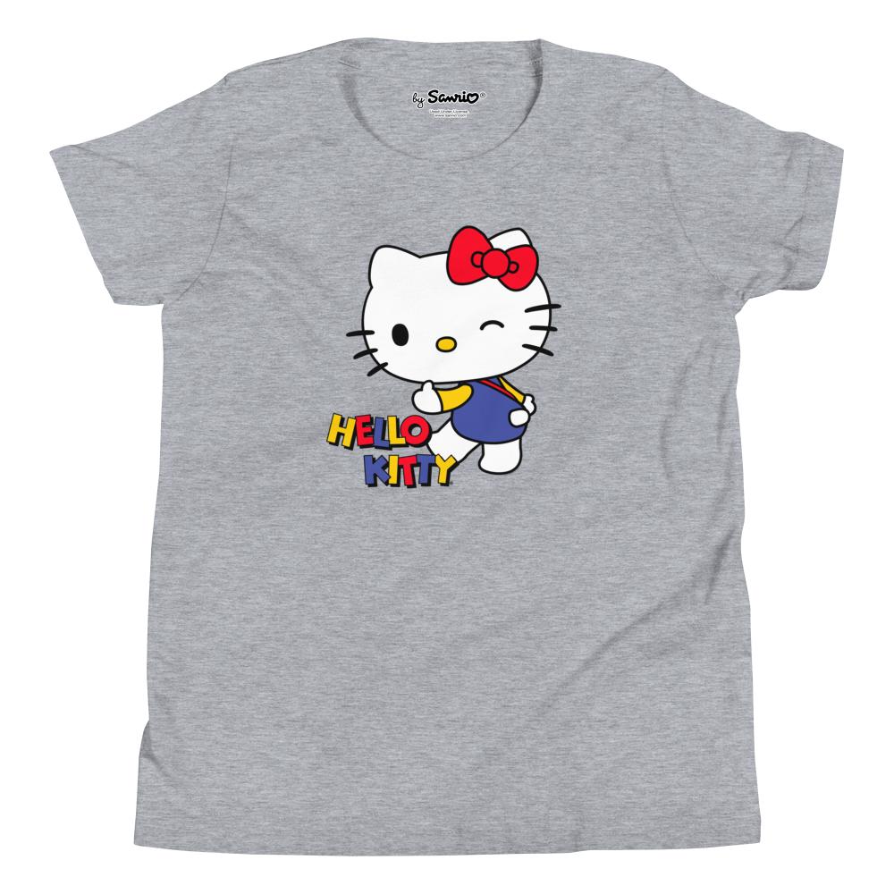 Printful Youth Hello Kitty Primary Logo T-Shirt Heather Gray, L