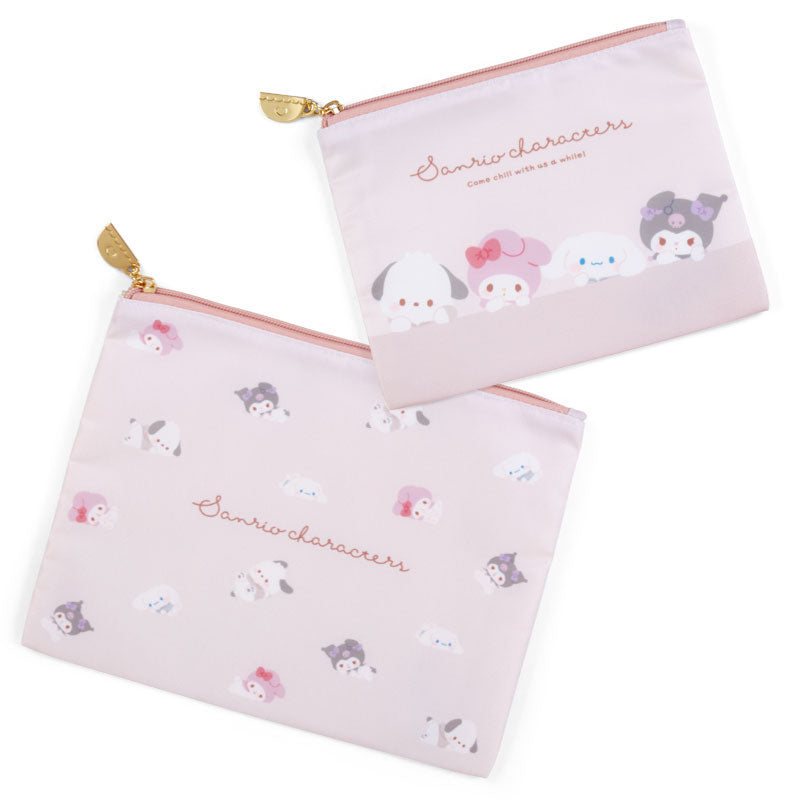 Sanrio Characters 2-Piece Pouch Set (Just Chillin' Series) Bags Japan Original   